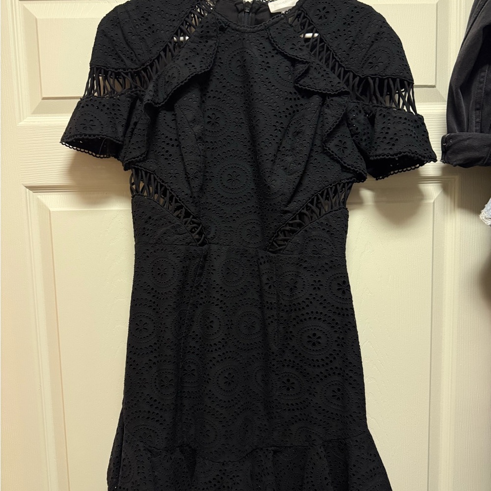 Zimmermann Black Eyelet Long Sleeve Dress - Picture 3 of 6